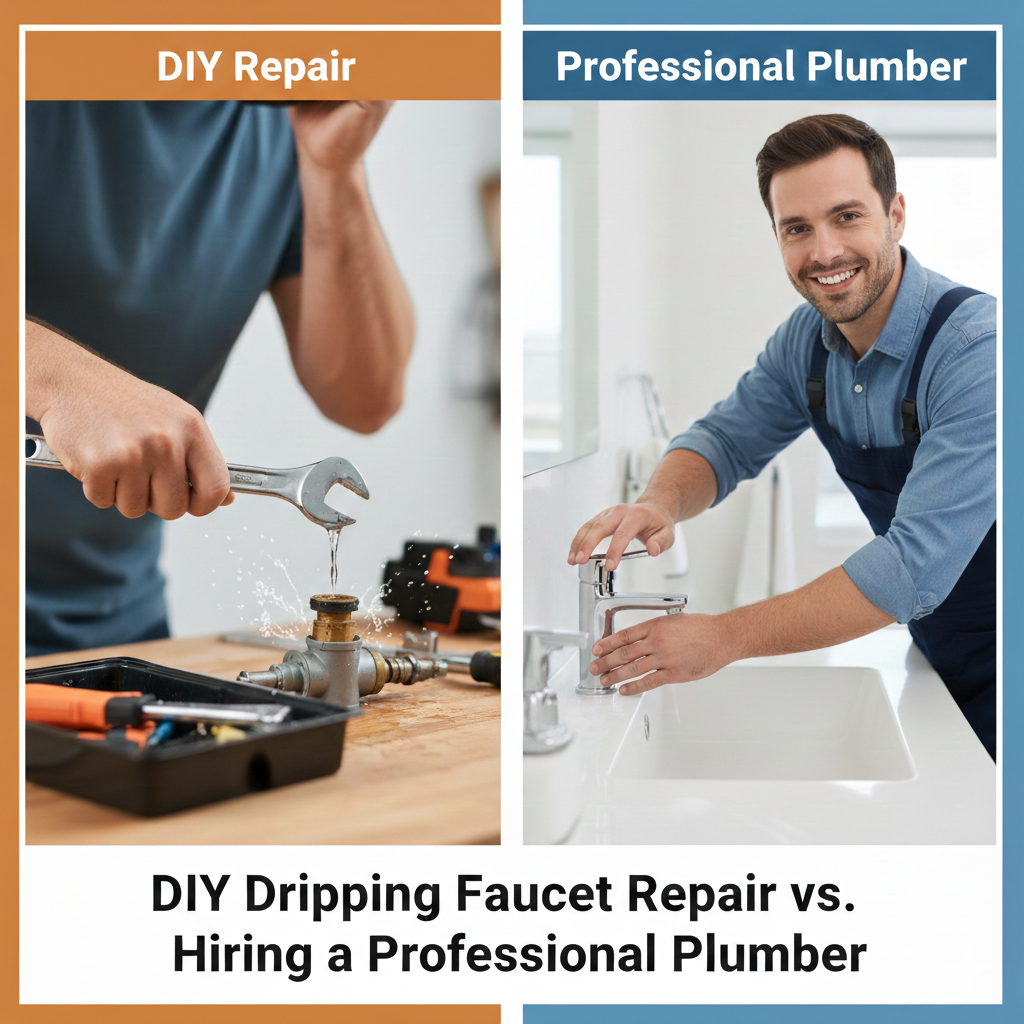 DIY Dripping Faucet Repair vs Professional Plumber